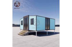 China Double wing container house with balcony Plywood Flooring Rock Wool Sandwich Panel supplier