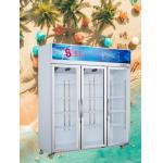 Air Cooled 3 Door Display Freezer 1005L Beverage Upright Glass Door Freezer for sale