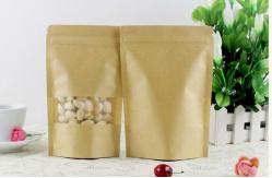 China Custom Order Accepted SGS Certified Kraft Paper Bag with Window and Zipper supplier