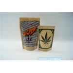 Recloseable Custom Made Kraft Paper Zipper Bags , Herbal Incense Pouches Logo Printed for sale
