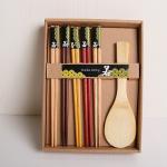 4 Pairs Bamboo Sushi Chopsticks Set Chinese , BBQ Dishwasher Safe Chopsticks for sale