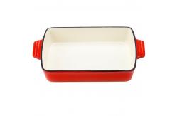China Enamel rectangular cast iron roasting pan supplier