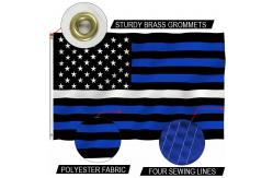 China Thin White Line Flag Custom Flag 3 X 5' Knitted Polyester Single Reverse supplier