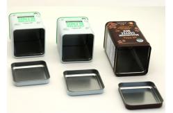 China Recyclable Rectangle Coffee Tin Containers Tinplate Cookie Packaging supplier