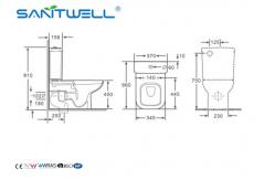 China Sanitary Ware Ceramic Close Coupled Toilet with Soft Surface SWA1021 supplier