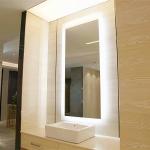 Wall Mounted Backlit LED Makeup Mirror with Touch Sensor W20xH60 Rectangle Shape for sale