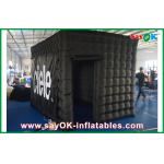 Party Photo Booth Lighting Large Black Inflatable Photo Booth , Logo Print Blower Cube Picture Box for sale