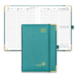 2023-2023 Academic Weekly Planner Turquoise With Hourly Schedule And Monthly Tabs Customization Available for sale