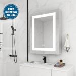 Rectangle LED Light Bathroom Wall Mirror Cabinet With Barbershop Design for sale