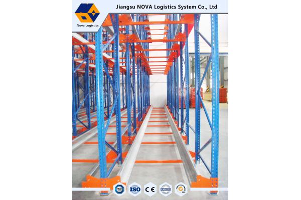High Density Warehouse Shuttle Pallet Racking with Durable Steel , Blue Red