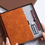 Custom Logo Soft PU Leather Notebook Gift Set Box For Business Corporate Meeting for sale