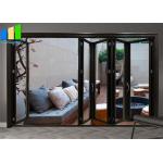 Exterior Accordion Patio Black Aluminum Frame Glass Bifold Doors for sale
