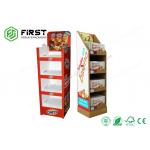 China Color Printing Cardboard Display Stands Custom Made Folding Corrugated Paper Floor Display Shelf for sale