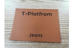 China Embossed Logo Suede Microfiber PU Leather Label Washable Eco Friendly supplier