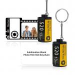 Diy Sublimation Blank Memory Film Keychain Loving Memory Photo Film Roll Double Sided Sublimation Memory Keychains for sale