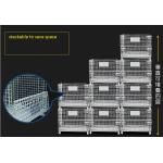 Industrial 1500kg Loading Stackable Space Saving Collapsible Wire Cage Container for sale
