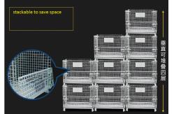 China Industrial 1500kg Loading Stackable Space Saving Collapsible Wire Cage Container supplier