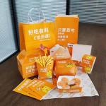 Eco-Friendly Snack Containers Custom Order Logo Customer's Logo Fast Food Packaging Boxes for Burgers Fries Chicken Wings for sale