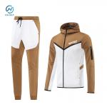Autumn Black Soccer Jacket With Cap For Men Long Sleeve Football Training Hooded Tracksuit for sale