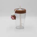 Contemporary 430ml Shaker Water Bottle Plastic Drink With Straw for sale