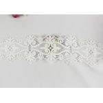 100% Cotton Water Soluble Double Edged Scalloped Lace Fabric Enviormental Friendly for sale