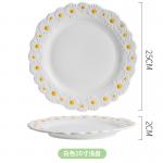 Daisy Underglaze Ceramic Dessert Plates , Faience Ceramic Dinner Set For Salad Food for sale