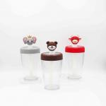 Plastic Transparent Custom Made Water Bottles With Straw PP Lid for sale
