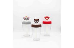 China Plastic Transparent Custom Made Water Bottles With Straw PP Lid supplier