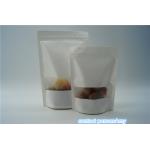 In Stock Clear Window Kraft Paper Pouches Resealable Zipper For Food Packaging