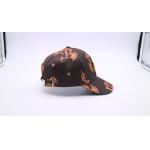 Unconstructed 7 Panels 52cm Printed Baseball Caps With Plastic Closure