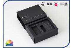 China 350gsm Black Kraft Foil Stamping Paper Drawer Box With EVA Foam supplier