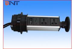 China Manual Pop Up Counter Outlet , Vertical Pull Up Kitchen Worktop Electrical Sockets supplier