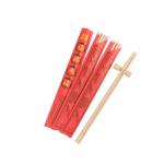 100% Natural Round Bamboo Disposable Chopsticks With Semi Paper Sleeve for sale