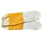 Sheepskin Beekeeping Gloves with Yellow Ventilated Gridding Proof for sale