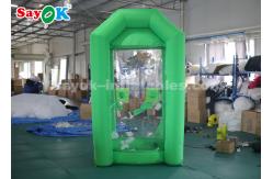 China Green Cube Inflatable Money Machine Booth With One Air Blower For Promotion supplier