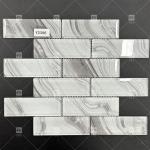 Contemporary Style Rectangular Glass Mosaic Tile For Bathroom AAAA
