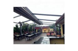 China Customized Waterproof Retractable Awning Aluminum PVC Pergola Roof Sunshade System supplier