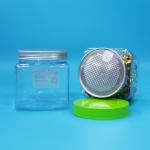 Airtight PET Plastic Square Transparent Jar Plastic Screw Food Candy Cookies Food Grade for sale