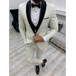 Ventura White Shawl Collar Tuxedo Slim Fit 3pc 65% Polyester for sale