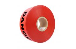 China Custom Printed Barricade PE Warning Tape Non Adhesive Red Roll  Plastic Barricer Tape supplier