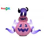 OEM Inflatable Holiday Decorations Halloween Decor Airblown Pumpkin Black Cat With White Ghost for sale