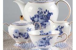 China Blue And White 180CC Paragon Fine Bone China Tea Set supplier