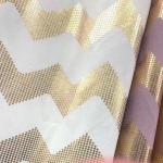 Polyester Custom Metal Foil Gold Printed Woven Fabric 148cm Width
