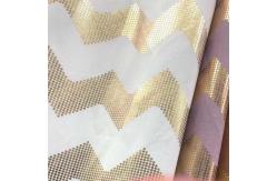 China Polyester Custom Metal Foil Gold Printed Woven Fabric 148cm Width supplier
