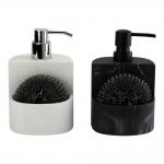 2N1 Sand stone soap dispenser with marble print and cleaning ball utensil caddy kitchen lotion dispenser for sale