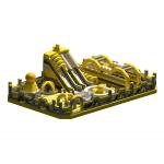 Park Large Yellow Inflatable Castles With Slides Obstacles Course