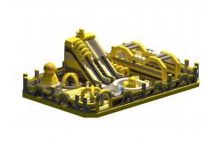 China Park Large Yellow Inflatable Castles With Slides Obstacles Course supplier