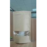 Kraft Mylar k Pouch Customized Stand Up Paper Bag With Rectangular Window for sale