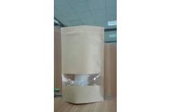 China Kraft Mylar k Pouch Customized Stand Up Paper Bag With Rectangular Window supplier