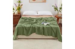 China Breathable Layered Gauze Blanket Olive Green With Bohemian Style supplier